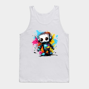 Cute cartoon Robot. Funny cyborg. Tank Top